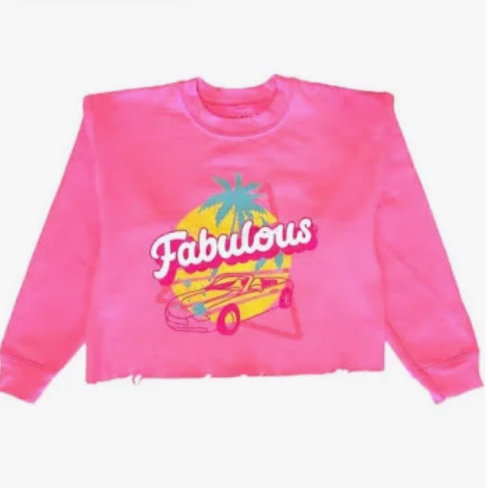 Excellent condition! Prince Peter Kids' Fabulous Crop Sweatshirt. Size S, pink